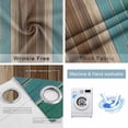 thumbnail image 4 of Teal Blue Brown Blackout Curtains for Bedroom/Living Room, Thermal Insulated Kitchen Curtains, Farmhouse Retro Wooden Grain Stripes Grommet Darkening Window Treatment Drapes 52"x63"x2, 4 of 8