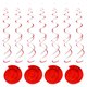 thumbnail image 1 of 30uds Rojo Fiesta Colgante Doble Tira Colgante Decoraciones Plástico Techo Serpentinas Fiesta Decoraciones para Cumpleaños Fiesta con Colgar Etiqueta Gancho, 1 of 7