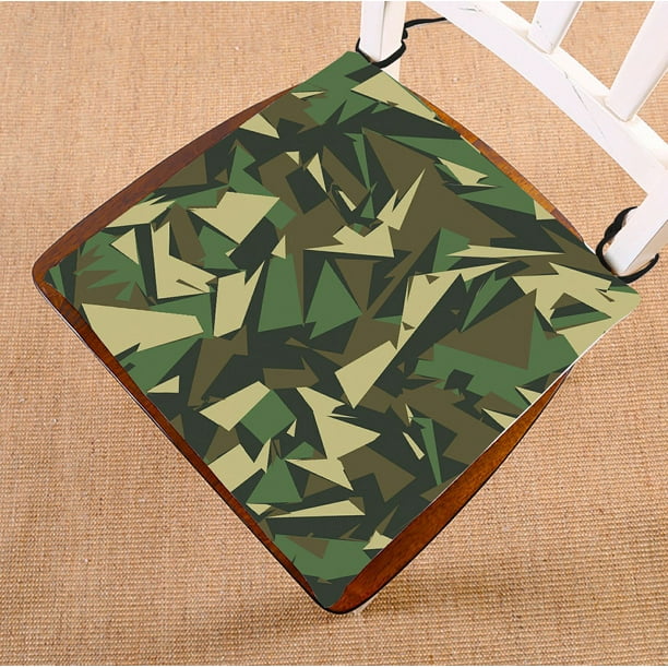 Abphqto Camouflage Camo Triangles Shapes Chair Pad Seat Cushion Floor Two Sides Printing 16x16 Inch Com Abphqto Camouflage Camo Triangles, Camo Chair Cushions