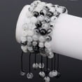 thumbnail image 2 of Natural Healing Power Gemstone Crystal Beads Unisex Adjustable Macrame Bracelets 8mm,Tourmaline Quartz, 2 of 3
