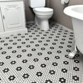 thumbnail image 4 of somertile fxlghwd hex porcelain floor and wall tile, 10.25" x 12", antique white with black dot, 4 of 7