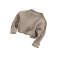 thumbnail image 2 of Douhoow Kids Girl Boy Sweaters Toddler Autumn Solid Color Loose Round Collar Knit Pullover Tops, 2 of 9