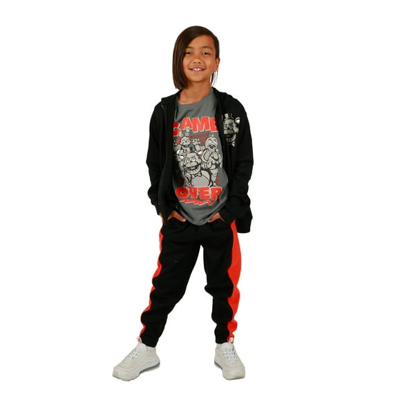 Youth Boys Five Nights at Freddy's 3 pc Hoodie T-Shirt Jogger T-shirt combo-Medium