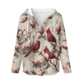 thumbnail image 5 of DISNIMO Northern Cardinal Printed Hoodies for Women Flower Printed Pullover Tops Long Sleeve Sweatshirts Fall Winter Outfits, 2XL, 5 of 7