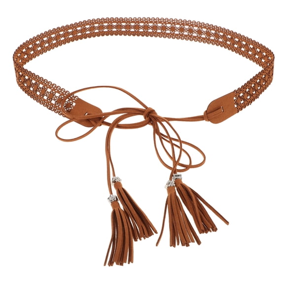 Tineasur Dress Belt Women Waist Light Brown Adjustable Knot Design 1Pack for Weddings