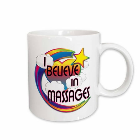 

3dRose I Believe In Massages Cute Believer Design Ceramic Mug 11-ounce