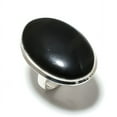 thumbnail image 2 of Sunsheen Obsidian Gemstone Handmade 925 Sterling Silver Gift Jewelry Ring Size 6, 2 of 2