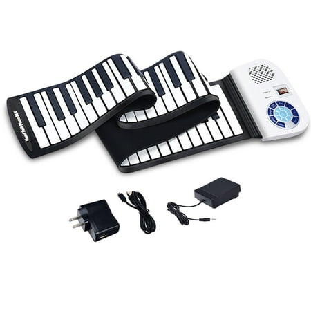 88 Key Electronic Roll Up Piano Keyboard Silicone Rechargeable Bluetooth