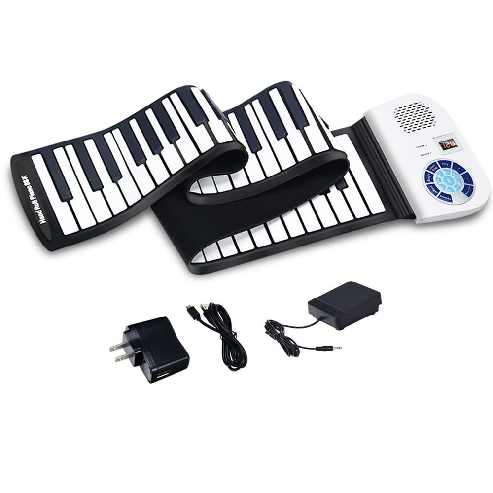 88 Key Electronic Roll Up Piano Keyboard Silicone Rechargeable