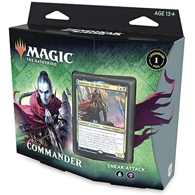 Magic: The Gathering Zendikar Rising Commander Deck – Sneak Attack | 100 Card Ready-to-Play Deck | 1 Foil Commander | Blue-Black