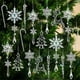 thumbnail image 1 of Adornos colgantes de copos de nieve navideños | Colgante de gota de agua de cristal acrílico de cristal de 18 | Decoraciones navideñas duraderas y reflectantes | Versátil para árbol, puerta y, 1 of 7