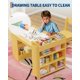 thumbnail image 3 of Conjunto de Mesa y 2 Sillas – Escritorio de Madera Multifuncional – Estantes de Gran Capacidad – Dibujo, Manualidades y Actividades Creativas – Hogar, Estudio, Guardería o Sala de Juegos – Infantil, 3 of 7