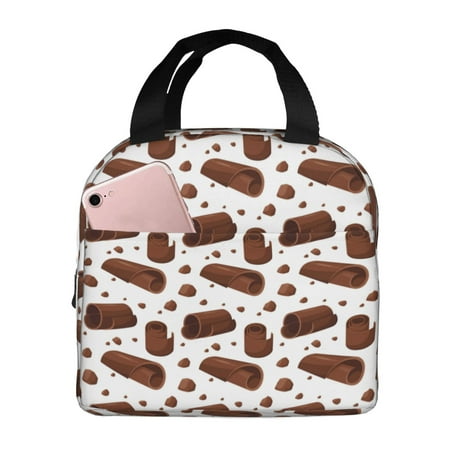 Insulated Lunch Bag for Women Men - Chocolate Pattern No.9042 Leakproof Cooler Lunch Box for Women Men  Lunch Tote Bags for Work School Picnic Travel