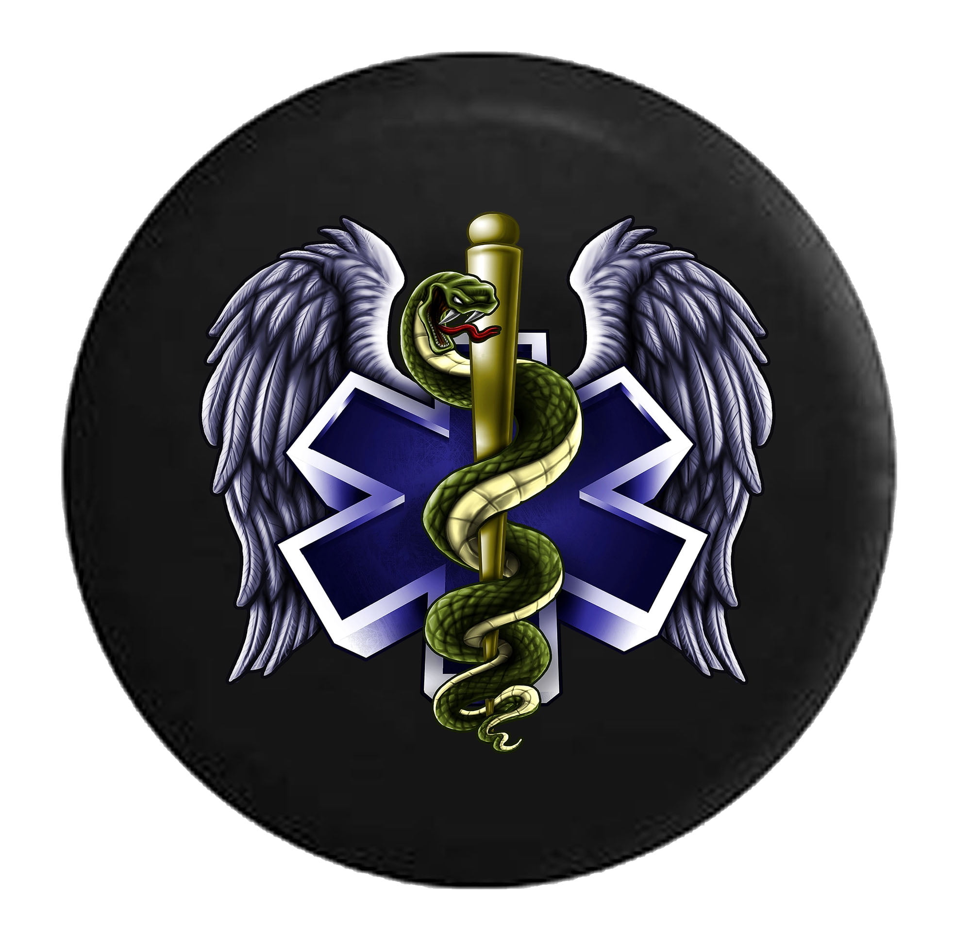 Emergency Medical Tech Angel Wings Logo Black 31 in