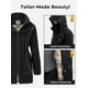 thumbnail image 5 of Chubasquero SaphiRose para mujer, largo, con capucha, para exteriores, color negro, 5 of 6