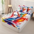 thumbnail image 2 of Erosebridal Watercolor Splash Ink Zipper Twin Comforter Sets with Fitted Sheet and 2 Pillowcases,Handball Sport Gamer Zipper Bedding Set For Boys,Polkadot Reversible,4 Pieces, 2 of 7