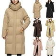 thumbnail image 6 of qucoqpe Winter Coats Women's Fall And Winter Loose Medium-length Women's Hooded Warm Jacket Long-sleeved Coat, 6 of 6