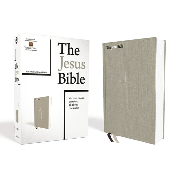 The Jesus Bible, NIV Edition, Cloth Over Board, Gray Linen, Comfort Print, (Hardcover)