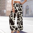 thumbnail image 2 of WTOBBY Women's Printed Wide Leg Pants with Floral Design High Waist Drawstring Loose Casual Trousers and Side Pockets for Summer Style ,Dark Gray M, 2 of 6