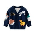 thumbnail image 1 of Godderr Toddler Baby Boys V-Neck Sweater Cardigan Kids Button Up Long Sleeve Knitted Sweater Jacket, 1 of 5