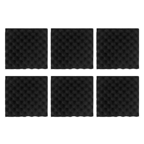 6pcs 30X30X4CM Soundproofing Acoustic Foam Tiles Noise Sound-Absorbing,6 x Foams,Black
