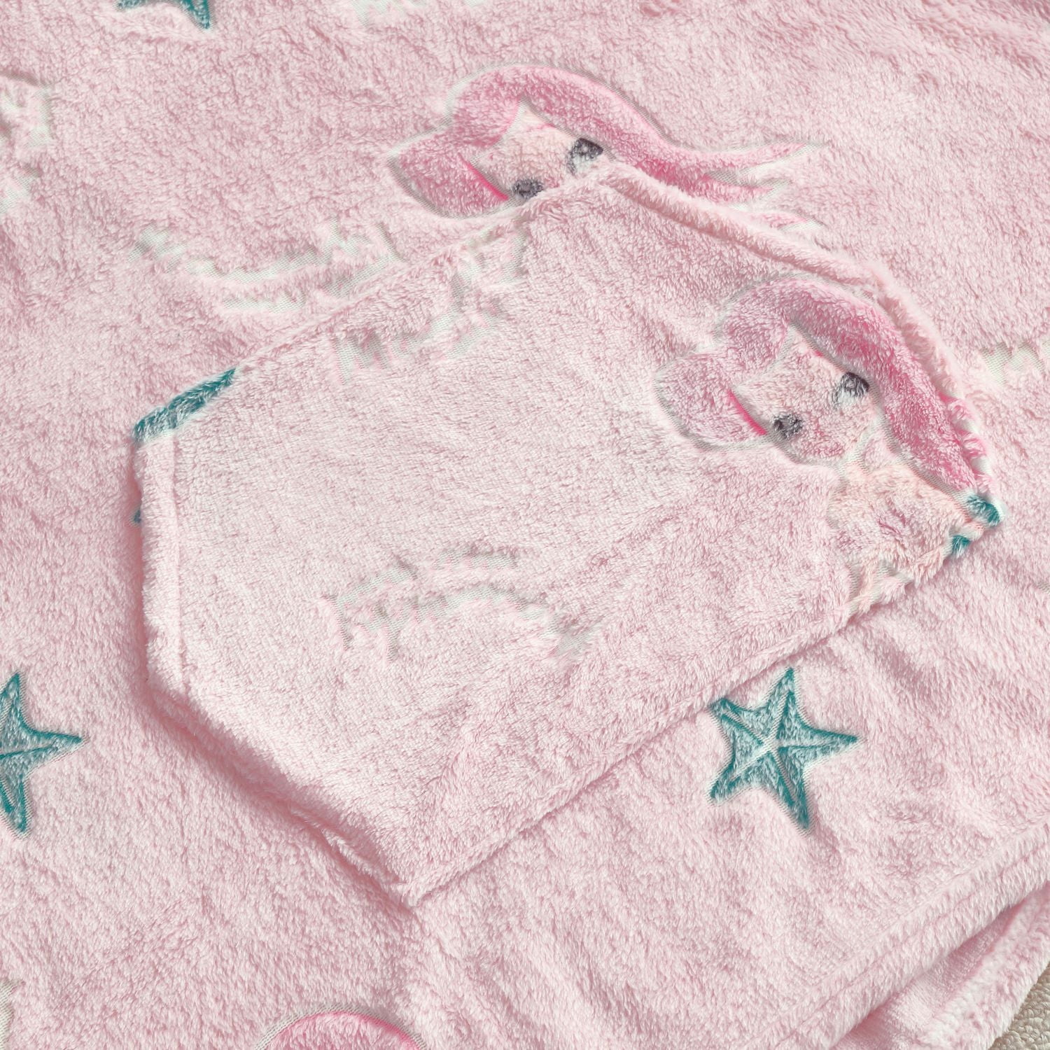 Sweat à capuche Marina Decoration phosphorescent pour enfants et filles, surdimensionné, en flanelle polaire douce et chaude, avec poche géante, 110 x 75 cm, rose sirène