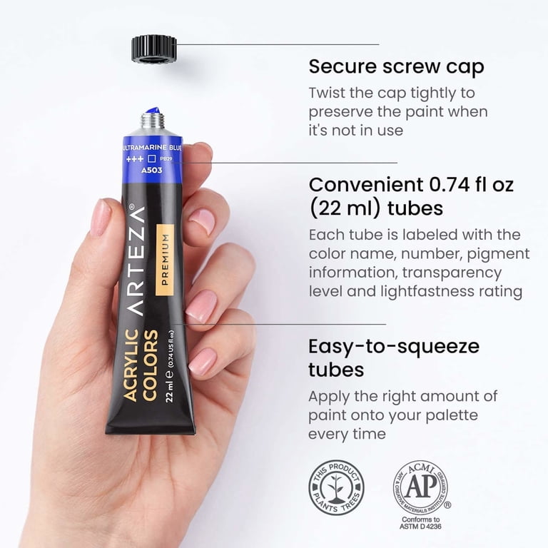 Arteza Acrylic Artist Paint Set, 12 Colors photo 3