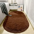 thumbnail image 6 of Junovo Oval Fluffy Area Rugs for Bedroom Plush Shaggy Carpet for Kids Room Bedside Nursery Mats, 2.6' x 5.3',Coffee, 6 of 8