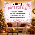 thumbnail image 3 of Affirmation Text With Pink Bows on White Background, Inspirational Minimalist for Teen Girls, Coquette Wall Art Decor Phrase, Back to School Gift, Tapestry Wall Hanging for Bedroom and Dorm, 3 of 7