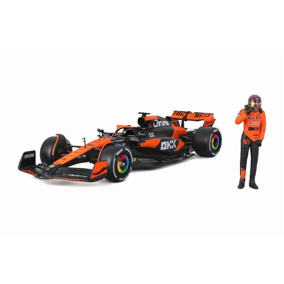 2024 McLaren MCL38 F1 Team w/Driver Figure, #81 Oscar Piastri - Bburago 18-28040/81 - 1/24 Scale Diecast Model Car