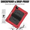thumbnail image 7 of Dteck iPad Air 4 Case 10.9 Inch 2020 iPad Air 4th Generation Case with Screen Protector, Heavy Duty Rugged Shockproof Case with Kickstand 360 Rotating Hand Strap Shoulder Strap, Red/Black, 7 of 7