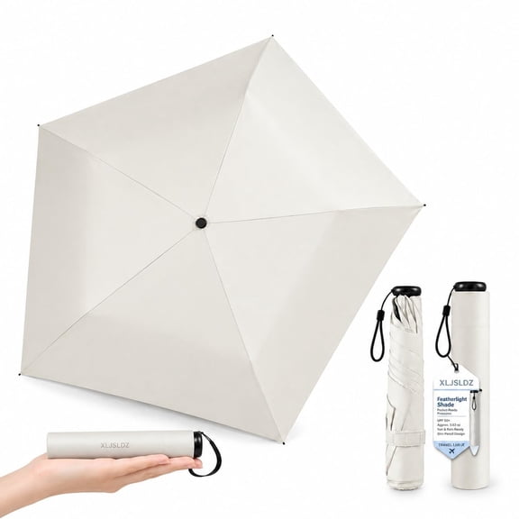 Japan Pencil Umbrella, Ultra Light Mini Travel Umbrella UPF 50 Sun & Rain Protection, Compact Folding Pocket Umbrella for Travel, Commute, Backpack & Beach