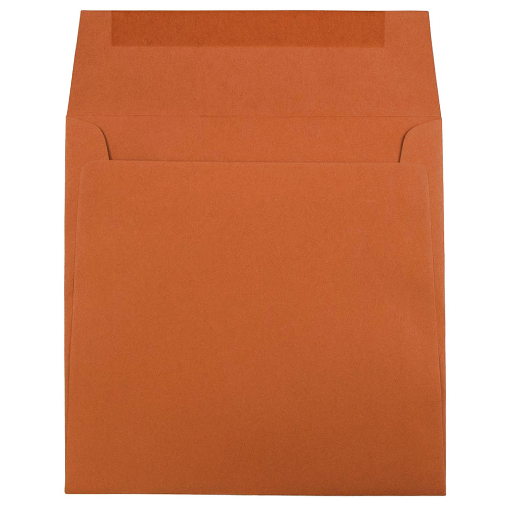 JAM Paper 6 x 6 Square Envelopes, Dark Orange, 25/Pack