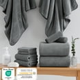 thumbnail image 6 of Jessy Home 4 Pack Towel Set Oversized Bath Sheet Towels 600 GSM Ultra Soft Dark Gray Bath Towels, 6 of 8