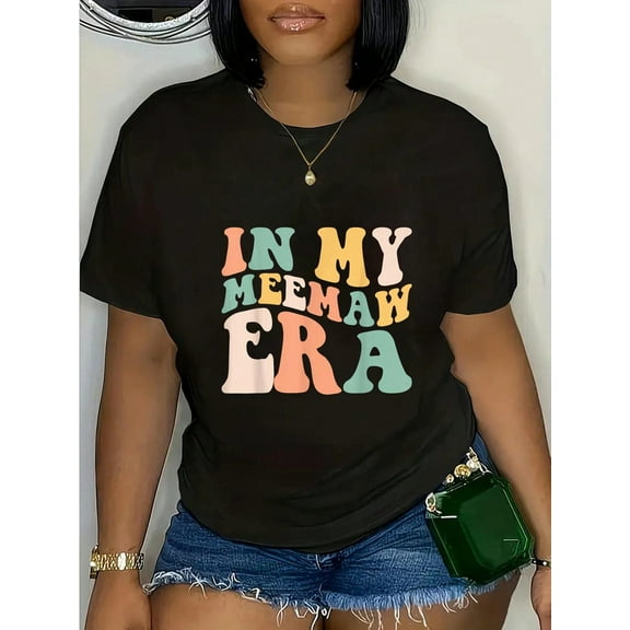 100% Cotton Casual Tshirt In My Meemaw Era Grandma Retro Groovy Mom Mother's Day T-Shirt