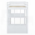 thumbnail image 4 of Twin Size Plywood Loft Bed with Large Shelves, Writing Desk and LED Light, White for Bedroom, 4 of 20