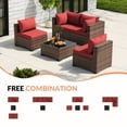 thumbnail image 5 of Poteban Patio Furniture Sets, Modular Rattan Outdoor Patio Sectional Furniture Sofa Set, Wicker Patio Conversation Set for Backyard,5PCS, 5 of 8