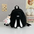 thumbnail image 2 of Bunny Ear Backpack for Teen Women Daypack for Travel Bookbag with Cute Pendant (black), 2 of 3