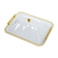 thumbnail image 1 of Bandeja para servir platos de aperitivos de frutas con asa y tapa, bandeja impermeable para cosméticos, bandeja para baratijas de joyería, decoración S, 1 of 8