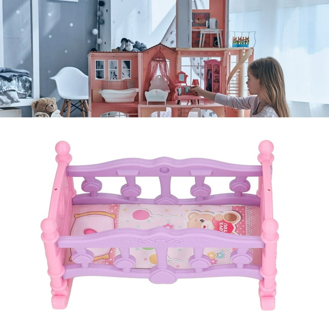 Mini Muñeca Cuna Juguete, Pequeño Bricolaje 1:12 Cuna De Casa De Muñecas A Escala Para Dormitorio Para Niños