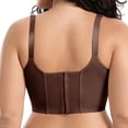 thumbnail image 6 of Gkeoshab Nursing Bras Women's Thin Cup Lace Underwire Bra Side Control & Shaping Full Coverage Minimizer Bralette Brown Y, 6 of 8
