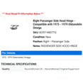 thumbnail image 2 of Right Passenger Side Hood Hinge - Compatible with 1973 - 1979 Oldsmobile Omega 1974 1975 1976 1977 1978, 2 of 2