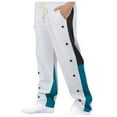 thumbnail image 1 of Zszcpp Mens Casual Pants Long Latest Color Matching Side Breasted Straight Stylish Button Lounge Trousers Casual Trouser, 1 of 5