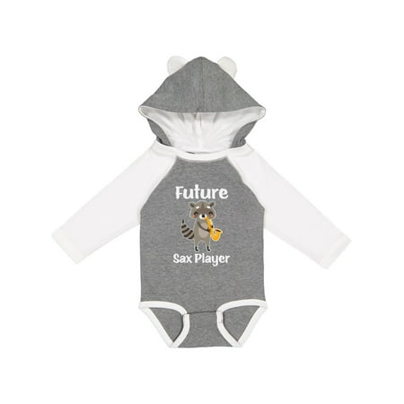 

Inktastic Future Saxophone Player Kids Raccoon Gift Baby Boy or Baby Girl Long Sleeve Bodysuit
