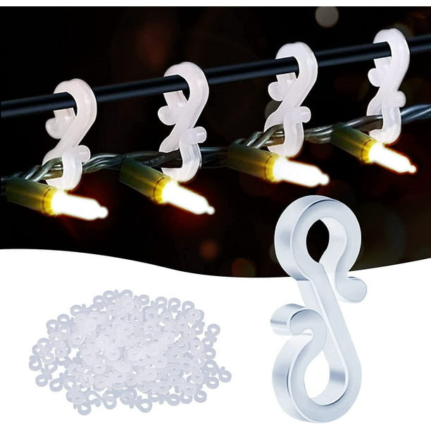 Christmas Light Clips Outdoor, 120 Pieces Mini Roof Gutter Hang Hooks