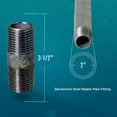 thumbnail image 2 of Supply Giant 2" x 3-1/2", Steel Pipe, pre cut Industrial Pipe, Threaded Pipe Nipples and Fittings, Build Vintage DIY Furniture, Galvanized (Pack Of 10), 2 of 2