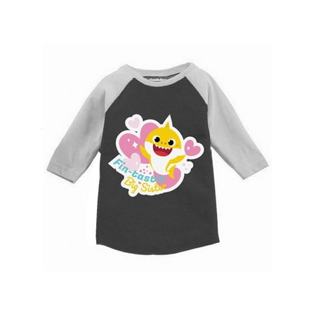 

Baby Shark Shirt for Toddler Girls - Baby Shark Long Sleeve Tee - 2t 3t 4t 5t Fin-Tastic Big Sister