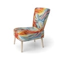 thumbnail image 3 of Designart "Layers Of Emotion Orange Blue Expression" Orange Geometric Shapes In Harmony Upholstered Accent Chair - Modern Arm Chair For Living Room, 3 of 7