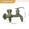 thumbnail image 4 of OULII Robinet de Machine à Laver Vintage en Alliage de Zinc Doré 1Ensemble pour Usage Domestique, 4 of 8