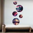 thumbnail image 3 of Designart "Glorious Magenta Sunset Over The Lake" Landscape Mountains Metal Wall Art Set of 5 Piece, 3 of 5